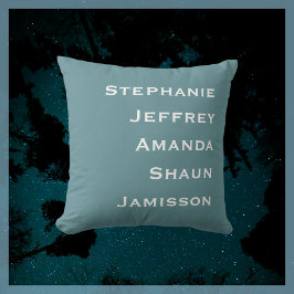 Vijf Namen Poeder Blauw en Wit Vierkant Kussen