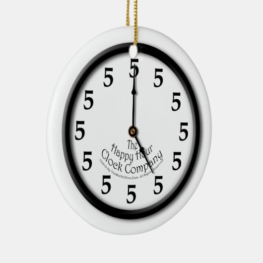 VIJF O'CLOCK CLOCK KERAMISCH ORNAMENT (Rechts)