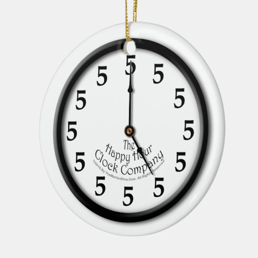 VIJF O'CLOCK CLOCK KERAMISCH ORNAMENT (Links)
