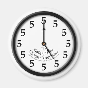 VIJF O'CLOCK CLOCK MAGNEET