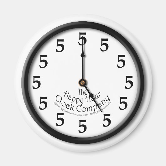 VIJF O'CLOCK CLOCK MAGNEET (Voorkant)