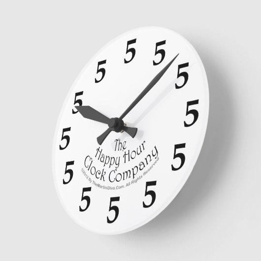 VIJF O'CLOCK CLOCK RONDE KLOK (Hoek)