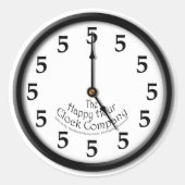 VIJF O'CLOCK CLOCK RONDE STICKER (Voorkant)