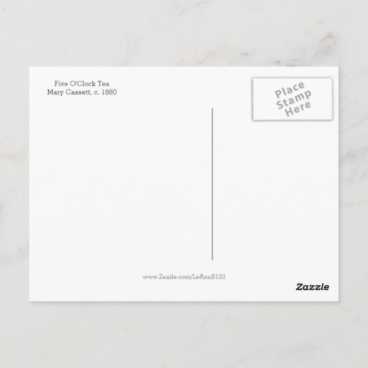 Vijf O'Clock Tea Mary Cassatt Fine Art Briefkaart (Achterkant)