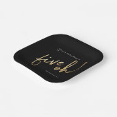 Vijf Oh 50th Birthday Black Gold Foil Simple Chic Papieren Bordje (Gebogen)