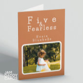 Vijf & onverschrokken kinderen Foto Verjaardag Kaa Kaart