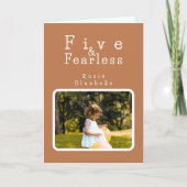 Vijf & onverschrokken kinderen Foto Verjaardag Kaa Kaart (Voorkant)