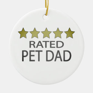 Vijf Ornamenten van sterren Pet Dad keramisch