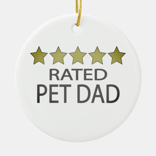 Vijf Ornamenten van sterren Pet Dad keramisch (Voorkant)