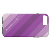Vijf paarse diagonale strepen met naam, aangepaste Case-Mate iPhone case (Achterkant (Horizontaal))