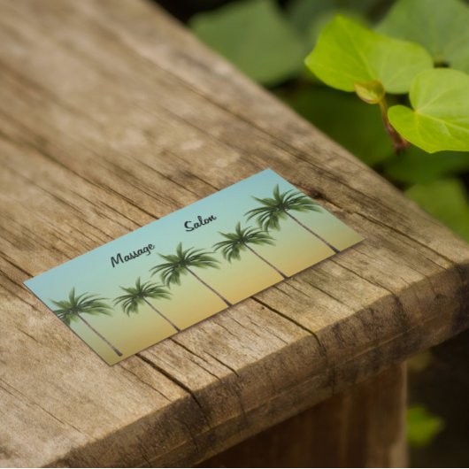 Vijf Palm Trees, strand leven aanpasbaar Magnetisch Visitekaartje