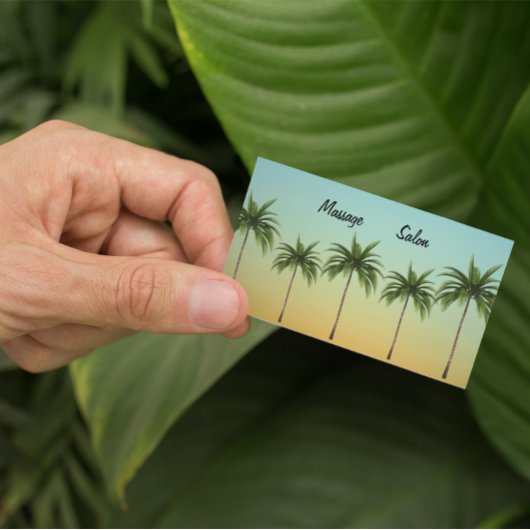 Vijf Palm Trees, strand leven aanpasbaar Magnetisch Visitekaartje