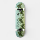 Vijf palmbomen in een rij, een strandleven persoonlijk skateboard (Voorkant)