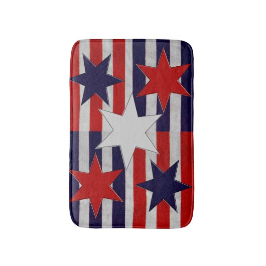 Vijf patriottische sterren en stripes badmat (Voorkant Verticaal)