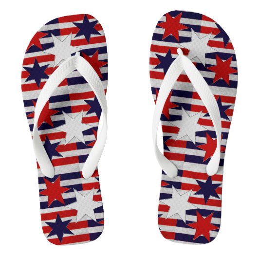 Vijf patriottische sterren en stripes teenslippers (Voetbed)