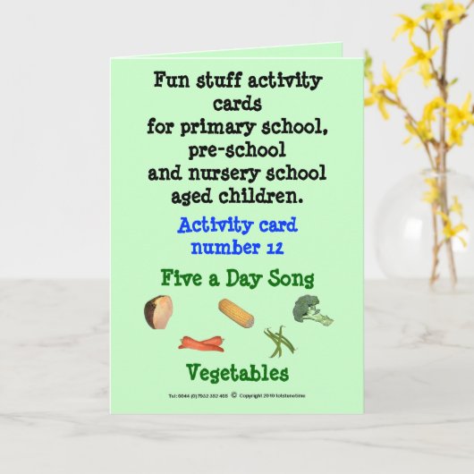 Vijf per dag - Groenten Kaart (Gele Bloem)