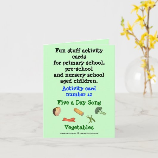 Vijf per dag - Groenten notitie grootte Steekproef Kaart (Gele Bloem)