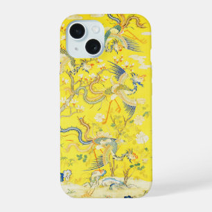 Vijf Phoenixen in Chinese Gele Bloem Tuin iPhone 15 Case