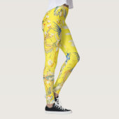 Vijf Phoenixen in Tuin Chinese Gele Floral Leggings (Rechts)