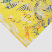 Vijf Phoenixen in Tuin Chinese Gele Floral Tis Tissuepapier (Detail)