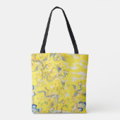 Vijf Phoenixen in Tuin Chinese Gele Floral Tote Bag (Achterkant)