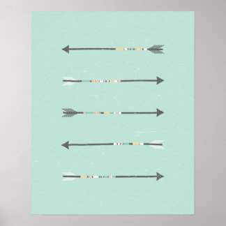 Vijf pijlen wandkunst poster