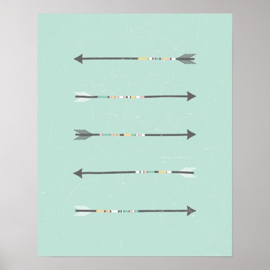 Vijf pijlen wandkunst poster (Voorkant)