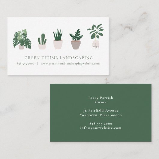 Vijf Planten Visitekaartje (Voorkant / Achterkant)