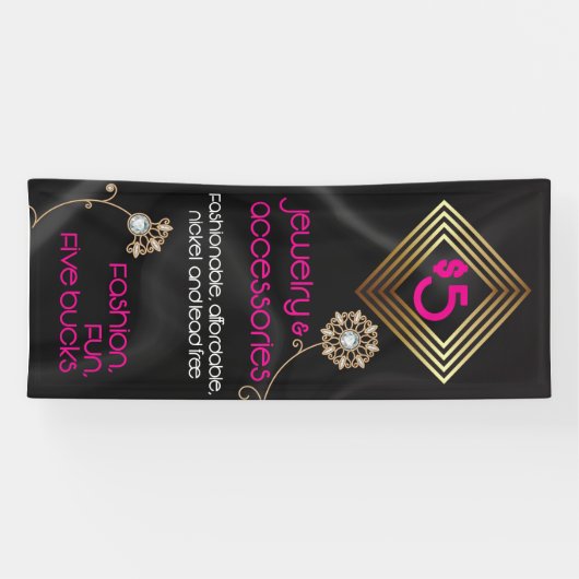 Vijf poppenbanner voor juwelen en accessoires spandoek (Horizontaal)