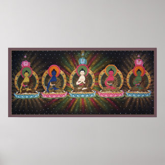 Vijf Poster Dhyani Buddhas