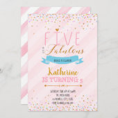 Vijf prachtige verjaardagsuitnodigingen kaart (Voorkant / Achterkant)