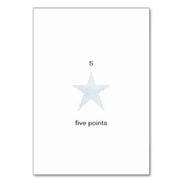 Vijf punten, op aangepaste nummerflashcards kaart