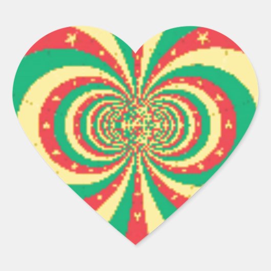 Vijf-puntige ster op de République du Cameroun Hart Sticker (Voorkant)