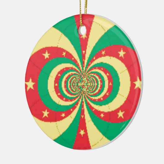 Vijf-puntige ster op de République du Cameroun Keramisch Ornament (Links)