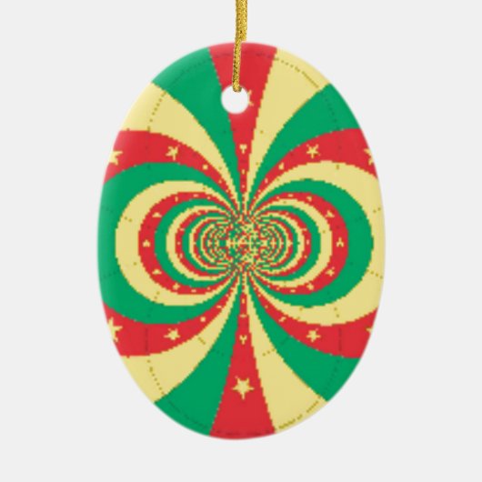 Vijf-puntige ster op de République du Cameroun Keramisch Ornament (Voorkant)