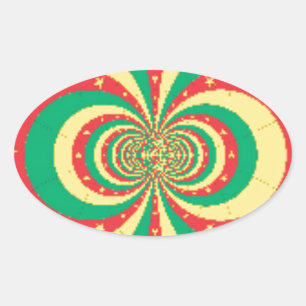 Vijf-puntige ster op de République du Cameroun Ovale Sticker