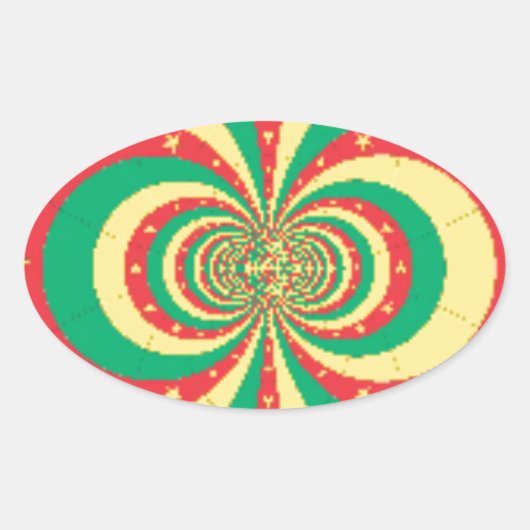 Vijf-puntige ster op de République du Cameroun Ovale Sticker (Voorkant)