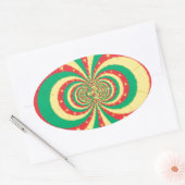 Vijf-puntige ster op de République du Cameroun Ovale Sticker (Envelop)