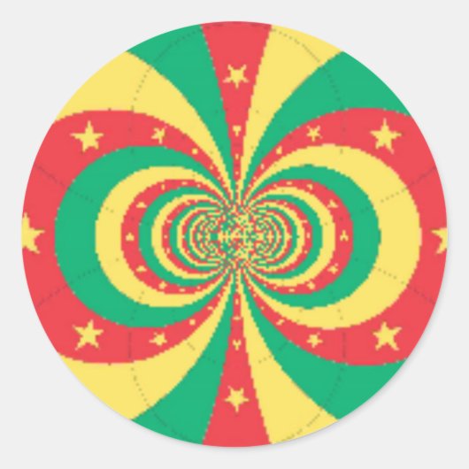 Vijf-puntige ster op de République du Cameroun Ronde Sticker (Voorkant)