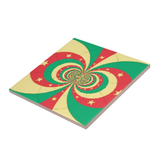 Vijf-puntige ster op de République du Cameroun Tegeltje (Zijkant)