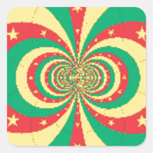 Vijf-puntige ster op de République du Cameroun Vierkante Sticker (Voorkant)