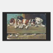 Vijf Puppies van Beagle Rechthoekige Sticker (Voorkant)