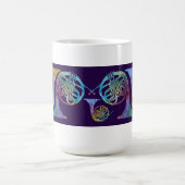 Vijf Rainklap Franse paarden op Plum Koffiemok (Center)