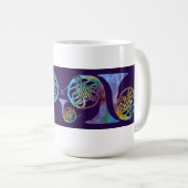 Vijf Rainklap Franse paarden op Plum Koffiemok (Voorkant rechts)