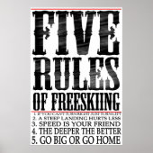 vijf regels voor freeskiën poster (Voorkant)