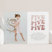 Vijf Retro Blush Landschapsfoto Uitnodiging