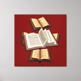 Vijf ringen Het Pentateuch Uitgesneden Stencil Mot Canvas Afdruk