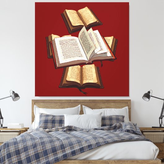 Vijf ringen Het Pentateuch Uitgesneden Stencil Mot Canvas Afdruk (Insitu (Slaapkamer))