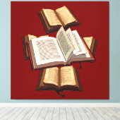 Vijf ringen Het Pentateuch Uitgesneden Stencil Mot Canvas Afdruk (Insitu (Houten vloer))