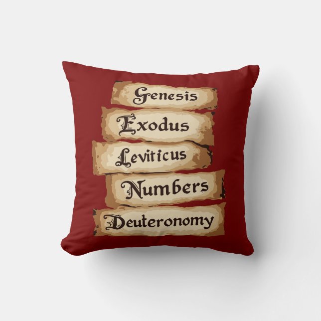 Vijf ringen Het Pentateuch uitgesneden stencil mot Kussen (Voorkant)
